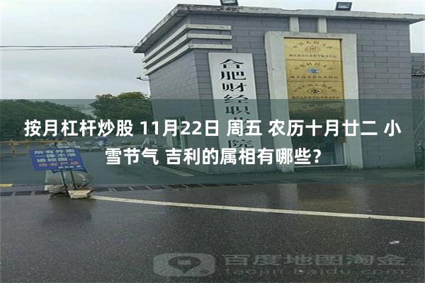 按月杠杆炒股 11月22日 周五 农历十月廿二 小雪节气 吉利的属相有哪些？
