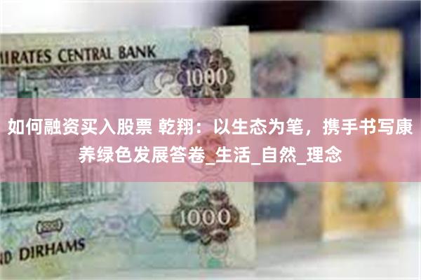 如何融资买入股票 乾翔：以生态为笔，携手书写康养绿色发展答卷